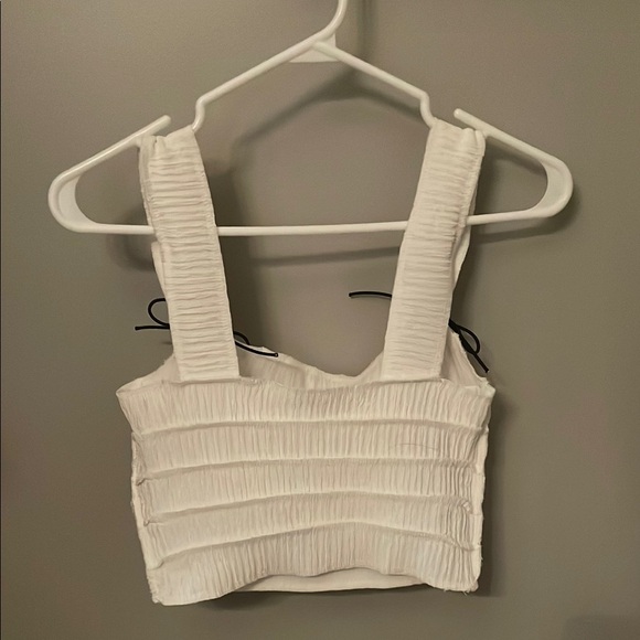 White Ruched Women's Top - Picture 2 of 2